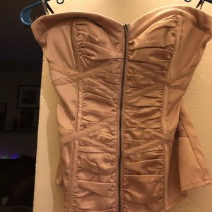 Bebe silk light cream/pink color corset